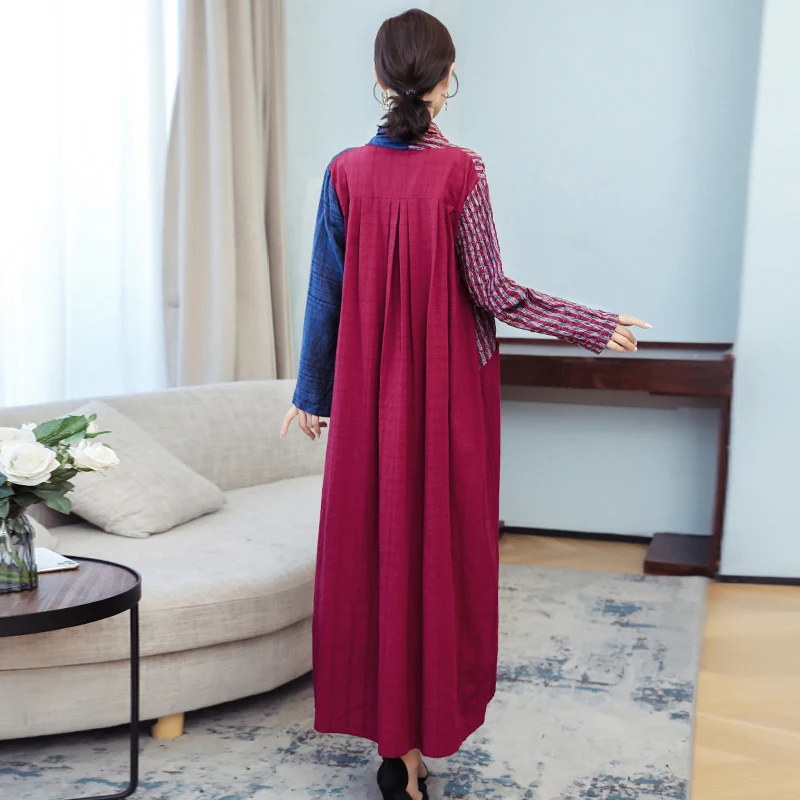 Lesavir 2021 Vintage New Plaid Contrast Color Linen Long Ethnic Style Cotton And Linen Patchwork Dress Long Sleeve Party Vestido
Lesavir 2021 Vintage New Plaid Contrast Color Linen Long Ethnic Style Cotton And Linen Patchwork Dress Long Sleeve Party Vestido