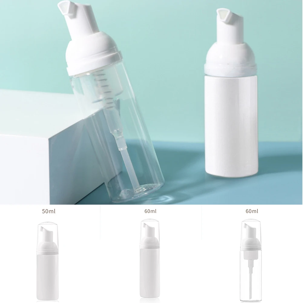 Reusable Bottle Portable 50ml/60ml White Empty Plastic Foaming Dispenser