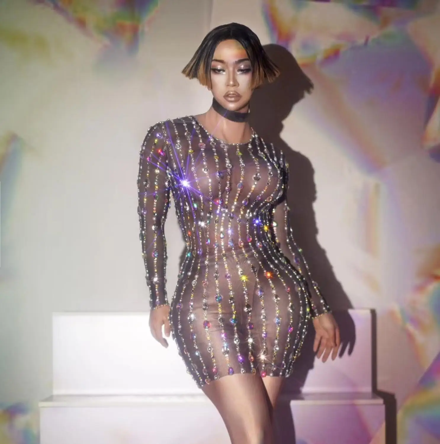 Shinny Rhinestones Transparent Long Dresses for Women Nightclub Bar Birthday Outfit Dress Women Dance Celebrate Show Dresses
Shinny Rhinestones Transparent Long Dresses for Women Nightclub Bar Birthday Outfit Dress Women Dance Celebrate Show Dresses
