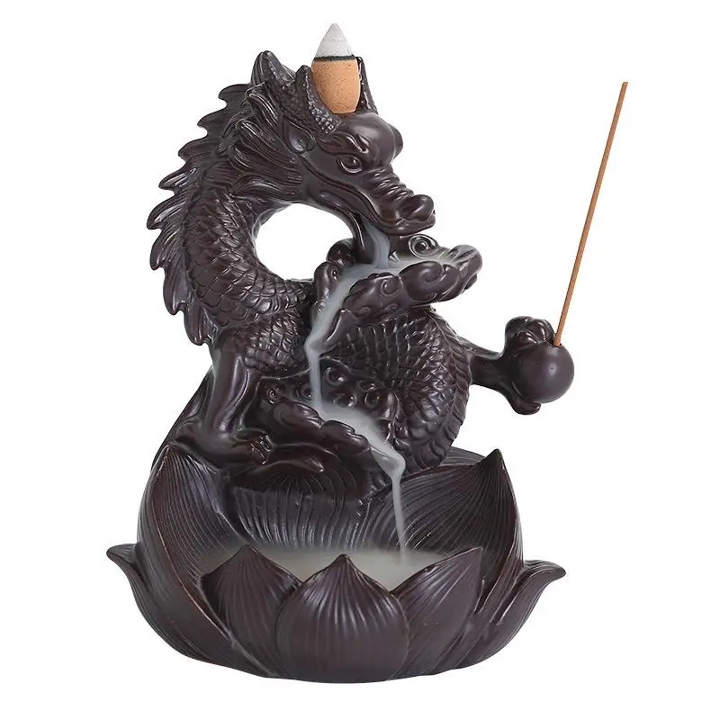 Dragon Backflow Incense Burner With 20 Pcs Cones Smoke Waterfall Incense Sticks Holder Home Decor Porcelain Plated Censer
Dragon Backflow Incense Burner With 20 Pcs Cones Smoke Waterfall Incense Sticks Holder Home Decor Porcelain Plated Censer