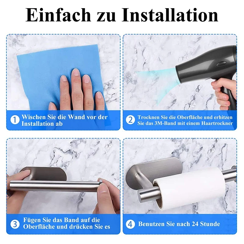 Toilet Roll Holder Self-Adhesive Without Drilling Paper Holder Toilet Roll Holder, with 4 Pieces Self-Adhesive
Toilet Roll Holder Self-Adhesive Without Drilling Paper Holder Toilet Roll Holder, with 4 Pieces Self-Adhesive