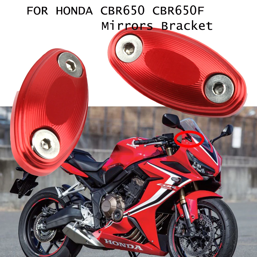 

For Honda CBR650F 2014-2019 CBR650 CBR 650 F 650F CNC Motorcycle Windshield Rear View Side Mirrors Bracket Hole Cap Clamp Cover