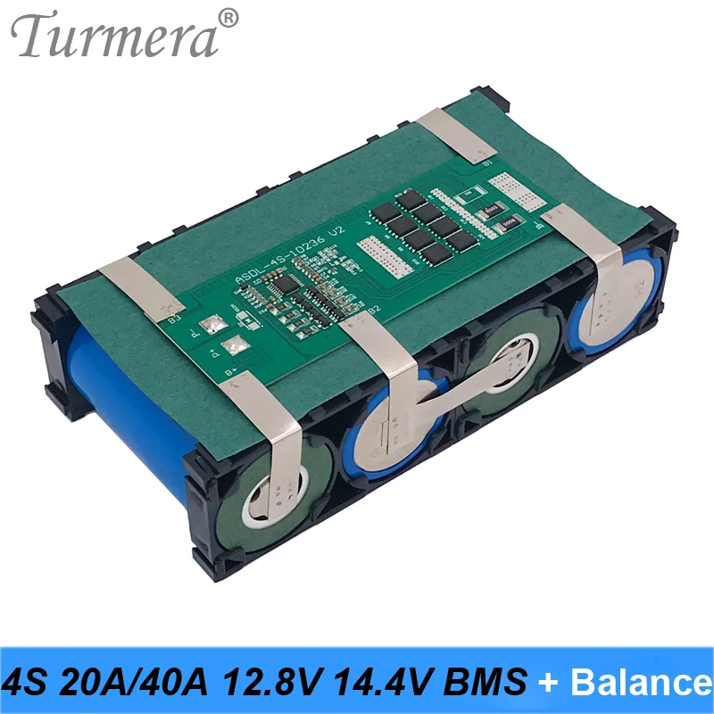 

Turmera 4S 40A 20A 12.8V 14.4V 32650 32700 Lifepo4 Battery BMS for Solar Panel and Electric Boat Uninterrupted Power Supply 12V