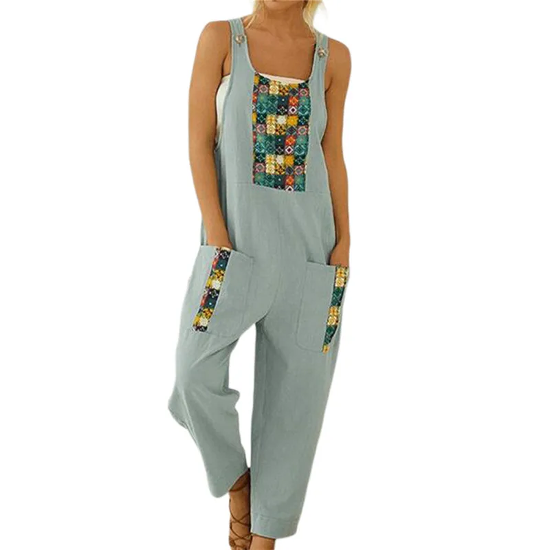 Sexy Ethnic Print Women Playsuit New Long Pants Casual Jumpsuit with Pockets Female Overalls 2020 Sleeveless Loose Rompers Femme
Sexy Ethnic Print Women Playsuit New Long Pants Casual Jumpsuit with Pockets Female Overalls 2020 Sleeveless Loose Rompers Femme