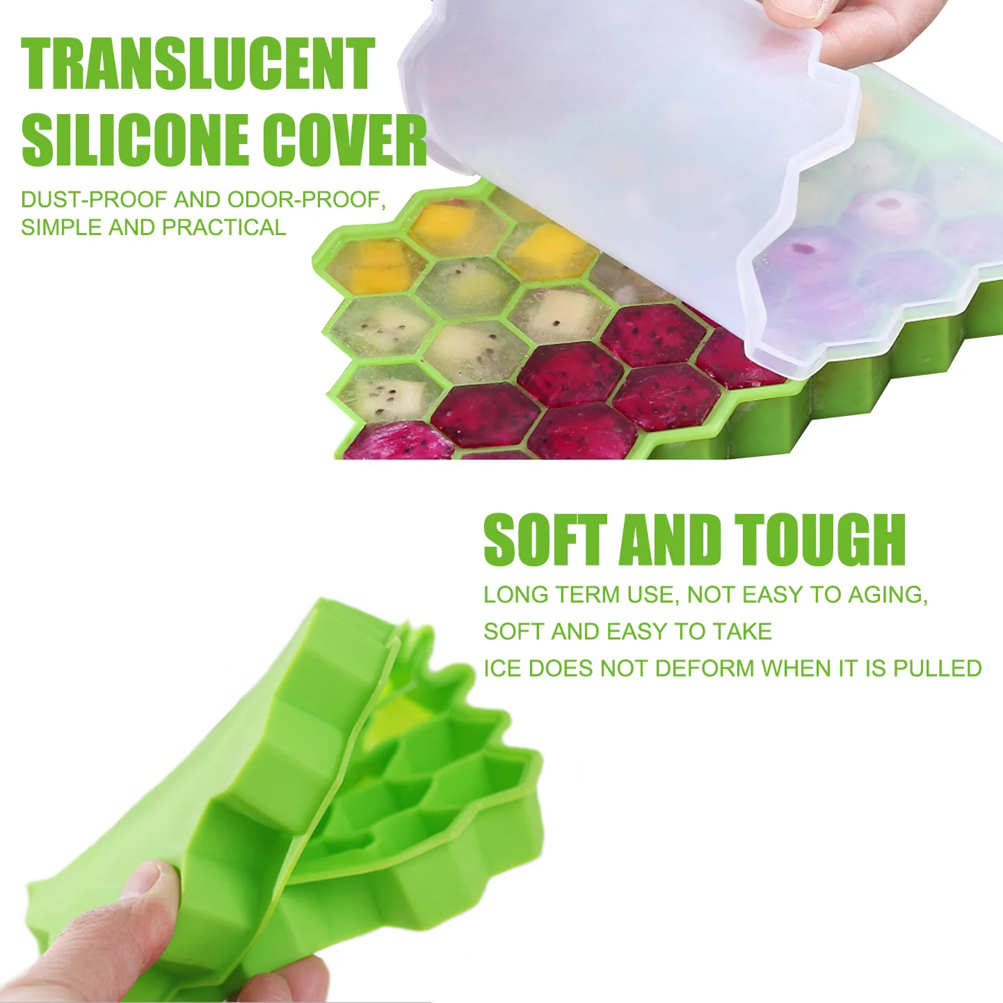 Silicone Ice Cube Mold Honeycomb Ice Cube Tray with Removable Lid BPA-free Multi-color Soft Glue Is Easy To Clean
Silicone Ice Cube Mold Honeycomb Ice Cube Tray with Removable Lid BPA-free Multi-color Soft Glue Is Easy To Clean