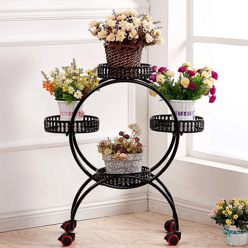 Household flower racks wrought iron multi-layer wheeled floor-standing green flower pot rack living room balcony flower shelf
Household flower racks wrought iron multi-layer wheeled floor-standing green flower pot rack living room balcony flower shelf
