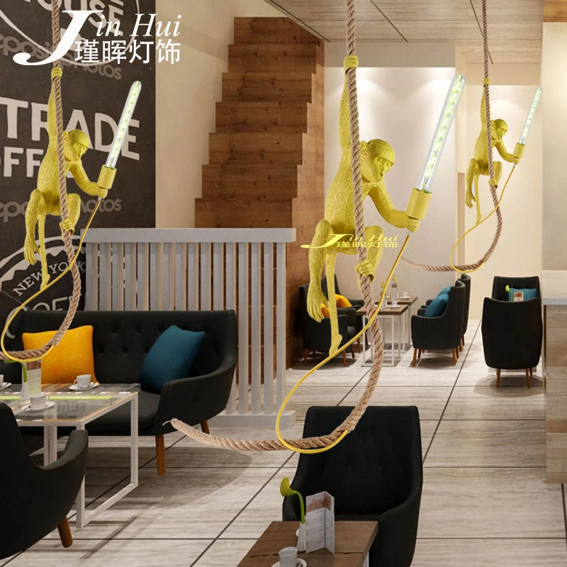 Modern Creative Resin White Monkey Lamp Loft Vintage Hemp Rope Pendant Light For Home Bar Cafe Retro Hanging Pendant Lamp
Modern Creative Resin White Monkey Lamp Loft Vintage Hemp Rope Pendant Light For Home Bar Cafe Retro Hanging Pendant Lamp
