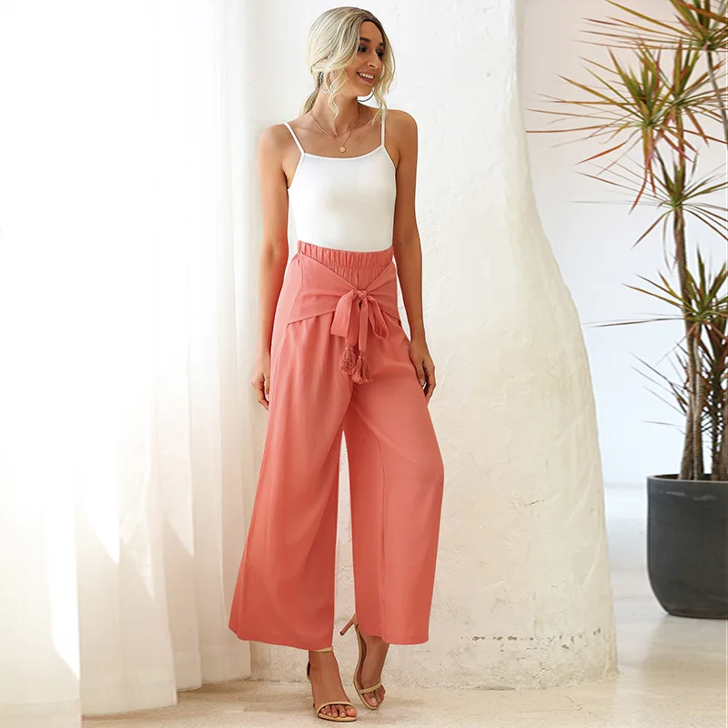 Woman Pants Streetwear Women's High-waist Lace-up Solid Color Wide-leg Trousers Loose Full Length Plus Size Cute
Woman Pants Streetwear Women's High-waist Lace-up Solid Color Wide-leg Trousers Loose Full Length Plus Size Cute