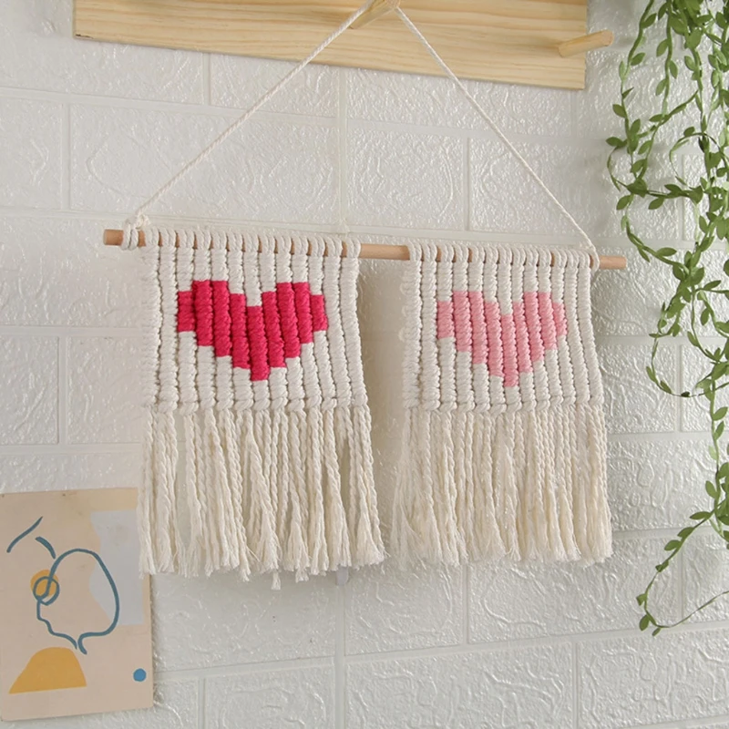 H051 Heart Print Woven Tapestry Tassel Wall Hanging Boho Macrame Rope Bohemian Home Decorations Bedroom Hand Knotted Rope Home
H051 Heart Print Woven Tapestry Tassel Wall Hanging Boho Macrame Rope Bohemian Home Decorations Bedroom Hand Knotted Rope Home