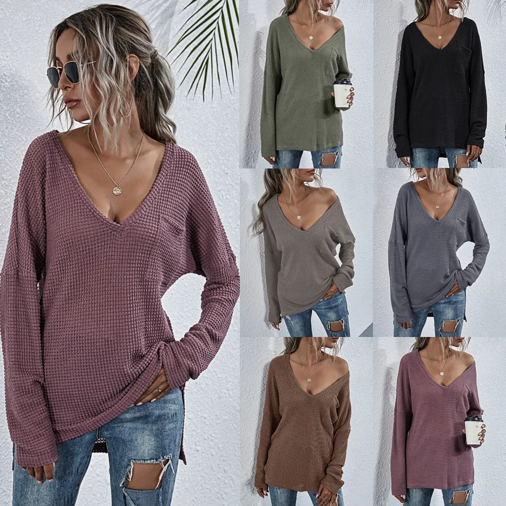 Autumn Women Solid Pocket V Neck Sexy Long Sleeve T-shirts Casual Patchwork Y2K Top Female Clothing 2021 Vintage Loose Tee Shirt
Autumn Women Solid Pocket V Neck Sexy Long Sleeve T-shirts Casual Patchwork Y2K Top Female Clothing 2021 Vintage Loose Tee Shirt