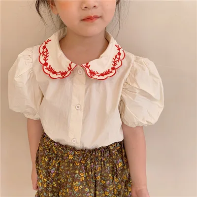 Girls Shirt Summer 2021 New Korean Children's Peter Pan Collar Embroidery Shirt Children's Baby Casual Tee Shirt Girls Blouse
Girls Shirt Summer 2021 New Korean Children's Peter Pan Collar Embroidery Shirt Children's Baby Casual Tee Shirt Girls Blouse