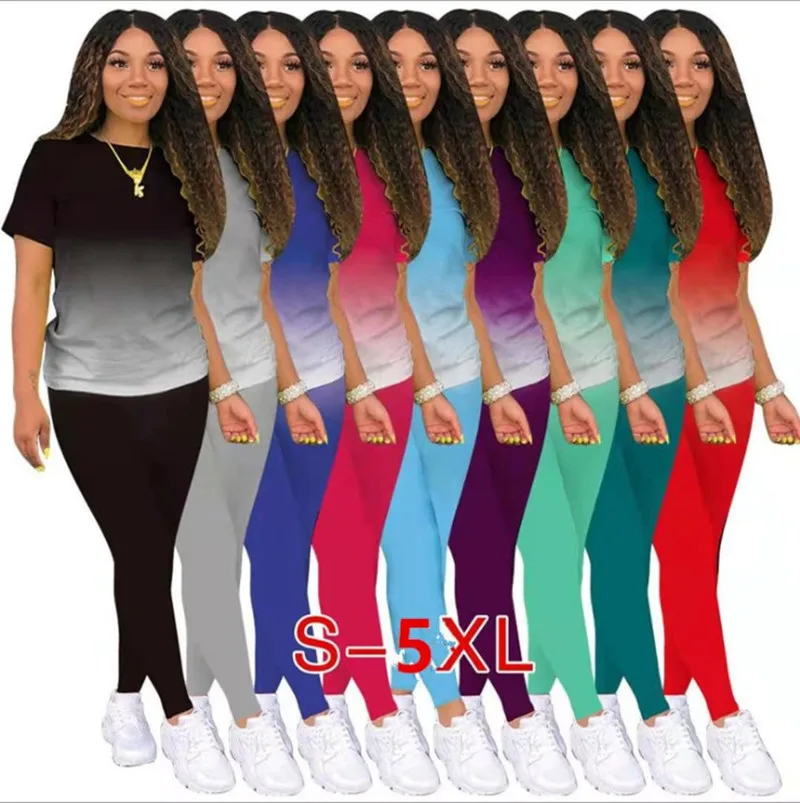 LML9109 Summer 2021 Womens Suit Fashion Printing Color Changing T-shirt Tight Trousers Casual Tracksuit Female 2 Piece Sets
LML9109 Summer 2021 Womens Suit Fashion Printing Color Changing T-shirt Tight Trousers Casual Tracksuit Female 2 Piece Sets