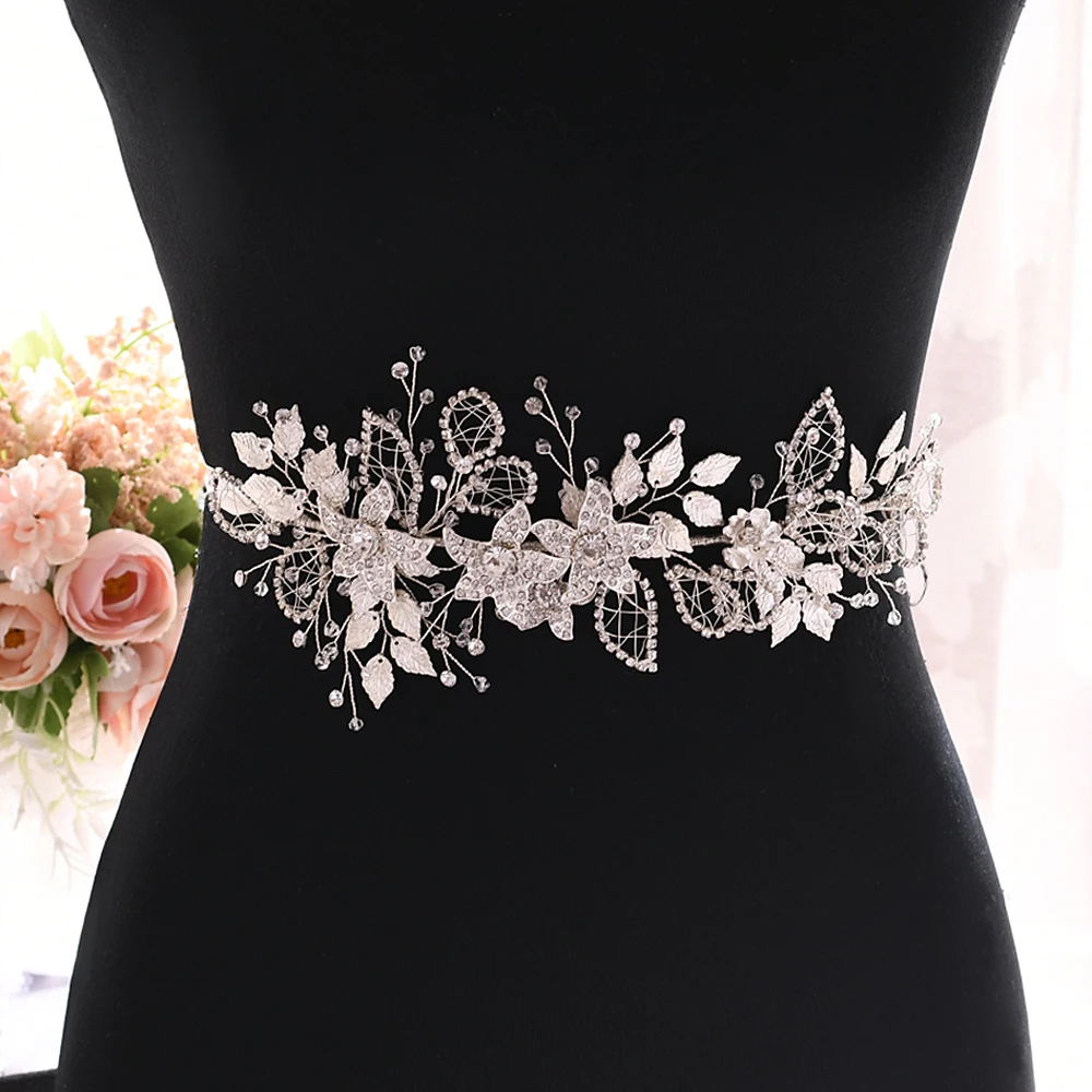 Silver Alloy Flower Wedding Belts Rhinestone Jewel Belt Formal Gown Dress Sash Bridal Belt Silver Luxury Wedding Belt for Women
Silver Alloy Flower Wedding Belts Rhinestone Jewel Belt Formal Gown Dress Sash Bridal Belt Silver Luxury Wedding Belt for Women