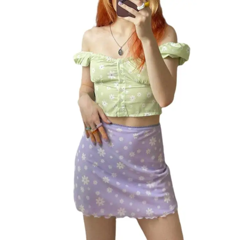 Ladies Summer Temperament Bust Skirt Girls Creative Floral Printing Stringy Selvedge Short Skirt for Dating Shopping
Ladies Summer Temperament Bust Skirt Girls Creative Floral Printing Stringy Selvedge Short Skirt for Dating Shopping