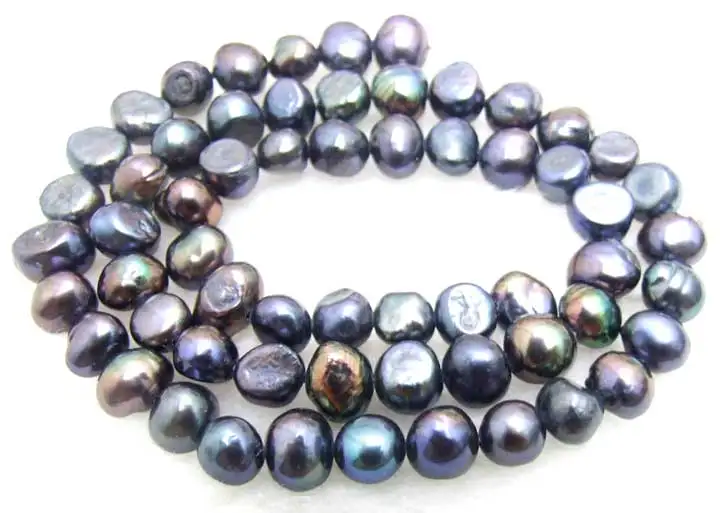 Qingmos 6-7mm Baroque Natural Freshwater Black Pearl Loose Seed Beads for Jewelry Making DIY Necklace Bracelet Strands 14'' 
Qingmos 6-7mm Baroque Natural Freshwater Black Pearl Loose Seed Beads for Jewelry Making DIY Necklace Bracelet Strands 14''