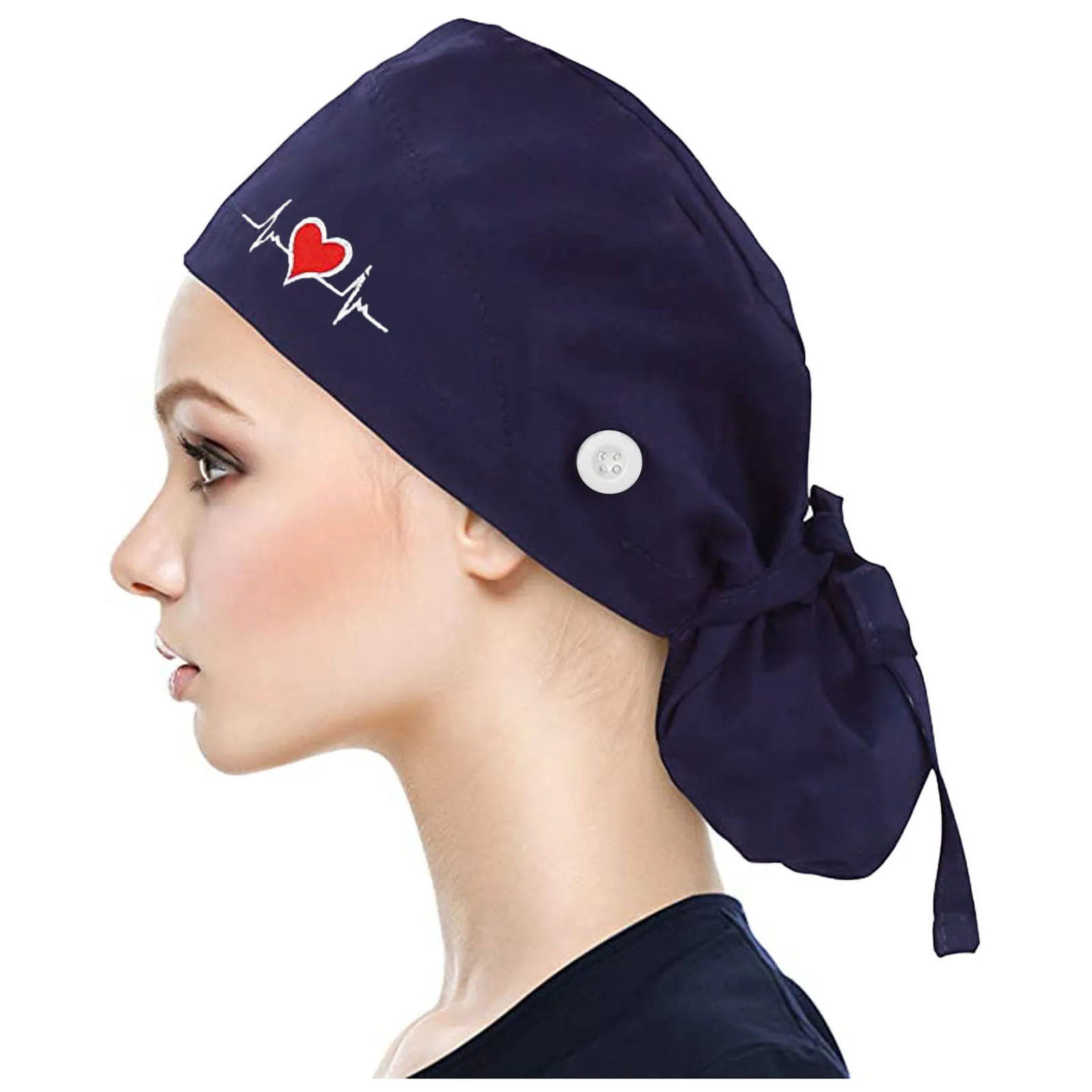 Working Cap with Buttons for Mask Stretchy Ribbon Tie Ponytail Hats for Women Long Hair Head Covers Striped Hair Scrubs Caps A20
Working Cap with Buttons for Mask Stretchy Ribbon Tie Ponytail Hats for Women Long Hair Head Covers Striped Hair Scrubs Caps A20
