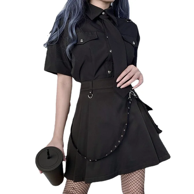 Gothic Skirt Women Hight Waist Pocket Chain Black Goth Mini Skirt Ladies School Girl Skirt Faldas Mujer Moda 2021 Punk Japanese
Gothic Skirt Women Hight Waist Pocket Chain Black Goth Mini Skirt Ladies School Girl Skirt Faldas Mujer Moda 2021 Punk Japanese