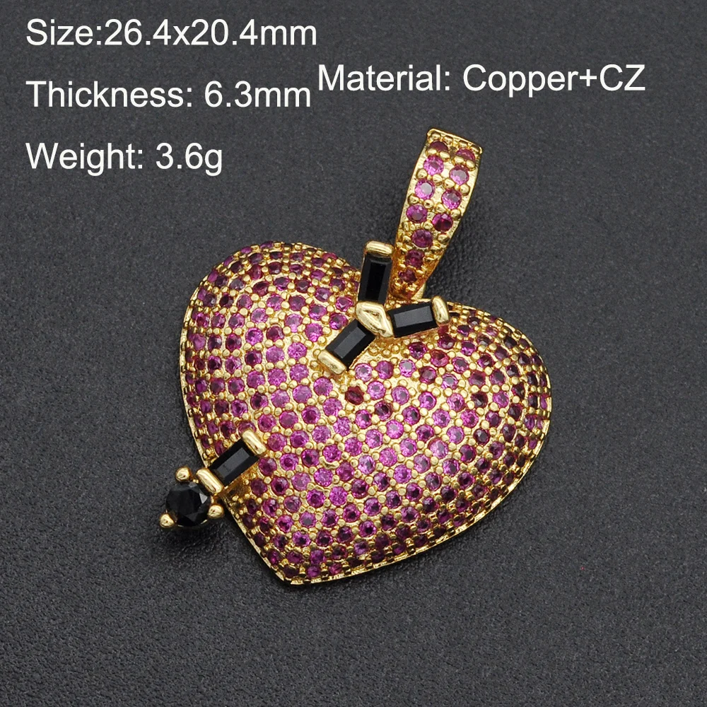 5pcs/lot 26x20mm 100% CZ Zircon DIY Jewelry Luxury Heart Charm Pendant Wholesale Necklace Making Charms Jewellery Accessories
5pcs/lot 26x20mm 100% CZ Zircon DIY Jewelry Luxury Heart Charm Pendant Wholesale Necklace Making Charms Jewellery Accessories