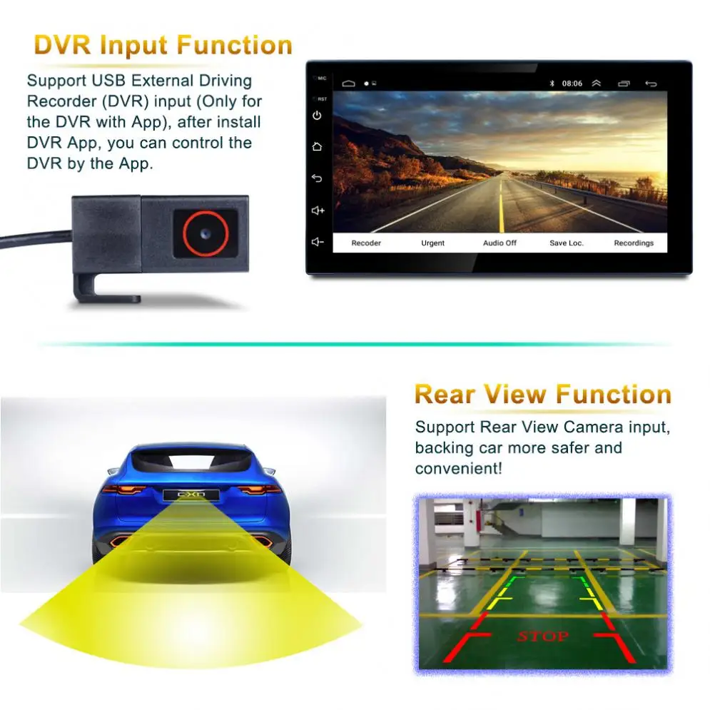 2 DIN 7 Inch QUAD-core Android 8.1 HD Capacitive Screen Bluetooth Car MP5 GPS Player Support AM / FM / AUX In / WIFI /Mirrorlink
2 DIN 7 Inch QUAD-core Android 8.1 HD Capacitive Screen Bluetooth Car MP5 GPS Player Support AM / FM / AUX In / WIFI /Mirrorlink