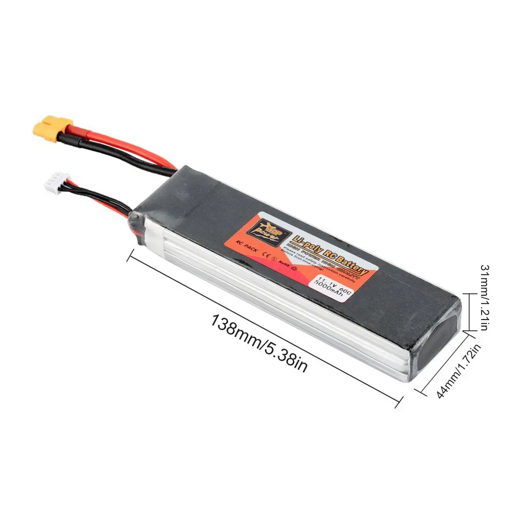 

ZOP Power 14.8V/11.1V/7.4V/ 5000mAh/4500mAh/1300mAh/1500mAh/3500mAh/6000mAh 60C 4S 1P Lipo Battery XT60 Rechargeable RC Toy Part