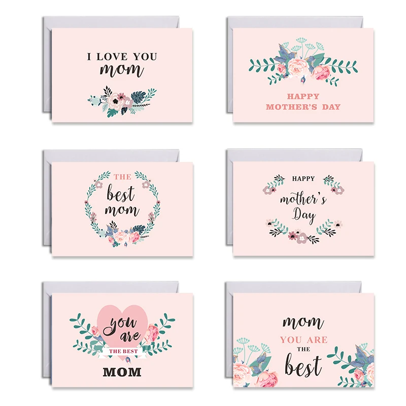 6Sets/Pack Mother's Day Cards With Envelopes And Stickers Folding Cards Blank Inside Greeting Cards For Home Party Products
6Sets/Pack Mother's Day Cards With Envelopes And Stickers Folding Cards Blank Inside Greeting Cards For Home Party Products