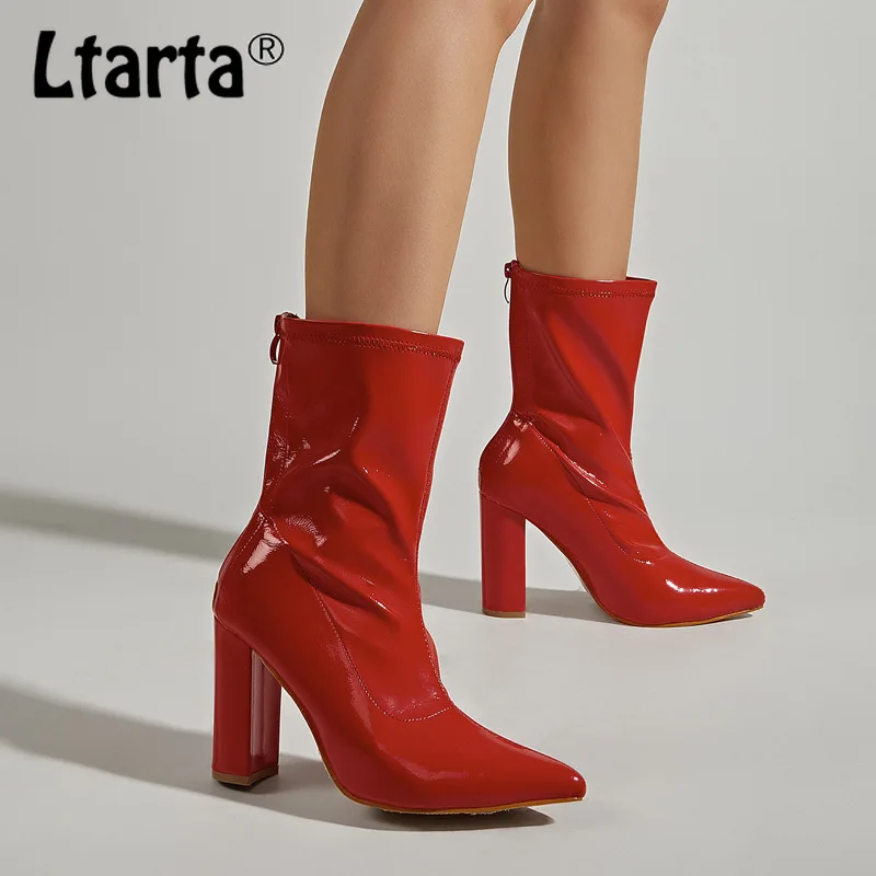 LTARTA/женские ботинки; Коллекция 2021 года; Зимние Модные полусапожки с острым носком на толстом каблуке; Красные свадебные туфли на высоком каб...
LTARTA/женские ботинки; Коллекция 2021 года; Зимние Модные полусапожки с острым носком на толстом каблуке; Красные свадебные туфли на высоком каб...