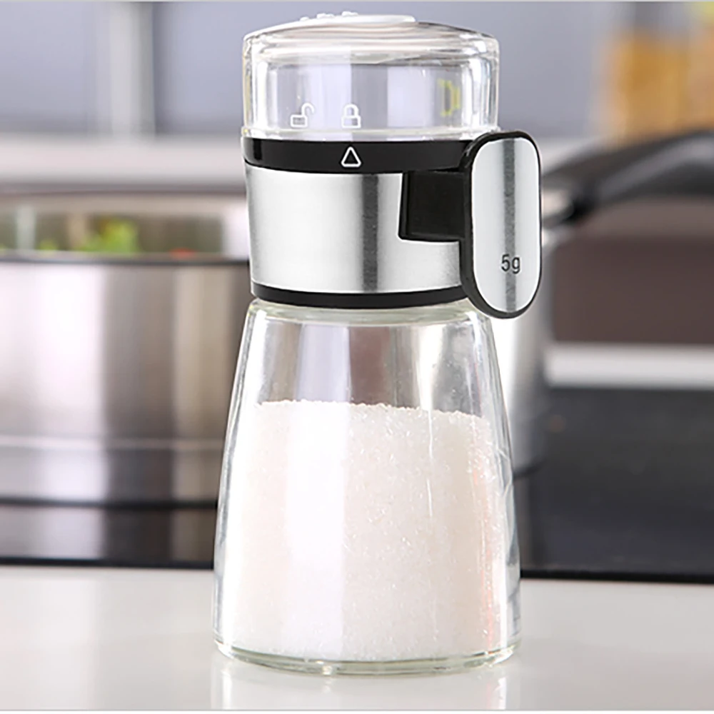 Push-type salt control bottle quantitative salt shaker seasoning jar household salt spreader kitchen glass limit salt shaker 5g
Push-type salt control bottle quantitative salt shaker seasoning jar household salt spreader kitchen glass limit salt shaker 5g
