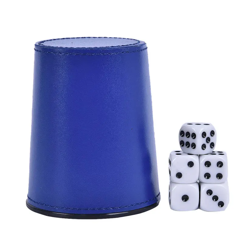 Foreign Trade New Leather PU Trumpet Flannel Dice Cup Bar KTV Entertainment Dice Cup With 5pcs Dices Dobbelstenen Cup 
Foreign Trade New Leather PU Trumpet Flannel Dice Cup Bar KTV Entertainment Dice Cup With 5pcs Dices Dobbelstenen Cup