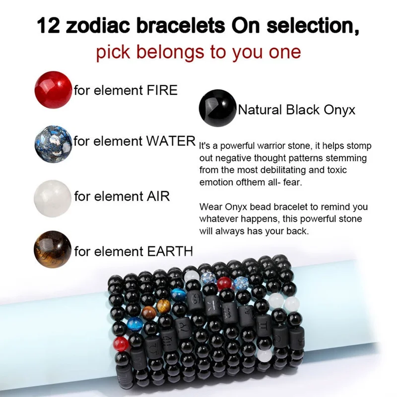 Exquisite And Simple Twelve Constellation Natural Stone Beads Bracelet Black Couple Bracelets Jewelry Bracelet
Exquisite And Simple Twelve Constellation Natural Stone Beads Bracelet Black Couple Bracelets Jewelry Bracelet