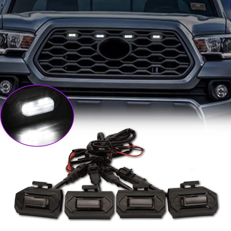 Светодиодные передние фонари для гриля для Toyota Tacoma Raptor TRD Off Road Sport 2020 2021, внешние фонари, 4 светодиодный т.
Светодиодные передние фонари для гриля для Toyota Tacoma Raptor TRD Off Road Sport 2020 2021, внешние фонари, 4 светодиодный т.