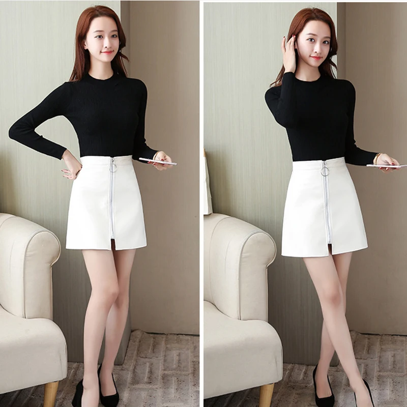QRWR 2020 Autumn Winter Women Skirt High Waist Faux Leather Front Zipper Mini Skirts A Line Short PU Pencil Skirts Women
QRWR 2020 Autumn Winter Women Skirt High Waist Faux Leather Front Zipper Mini Skirts A Line Short PU Pencil Skirts Women