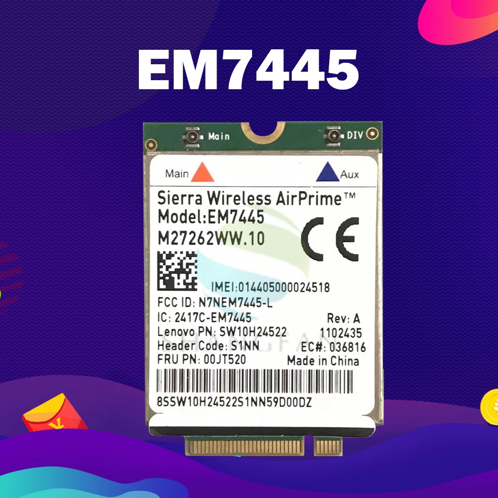 Sierra Wireless AirPrime EM7445 LTE-FDD LTE-TDD к оператору сотовой связи HSPA + 3G 4G WWAN сетевой адаптер карты
Sierra Wireless AirPrime EM7445 LTE-FDD LTE-TDD к оператору сотовой связи HSPA + 3G 4G WWAN сетевой адаптер карты