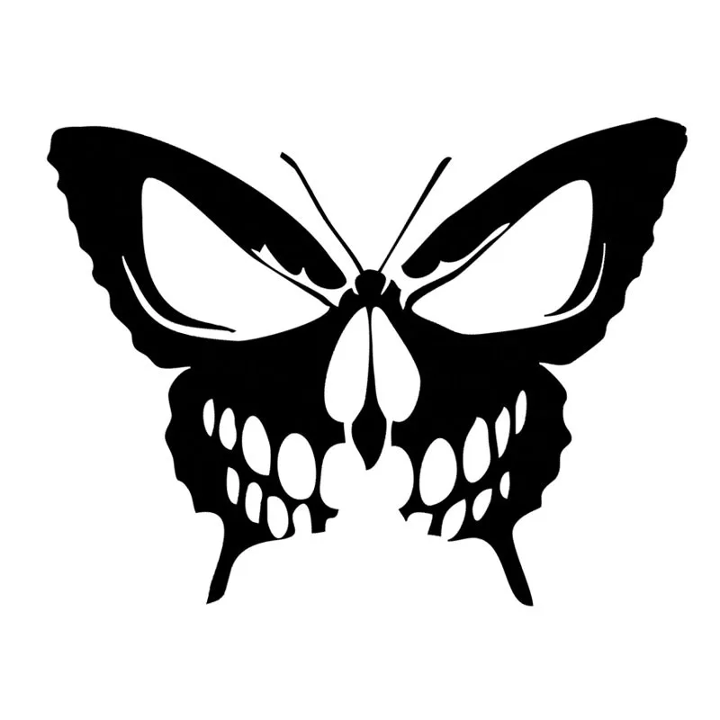 

Evil Butterfly Skull Smile Car Sticker PVC Fashion Body Accessory Auto Decal Motorcycle Laptop Decoration Sunscreen Waterproof