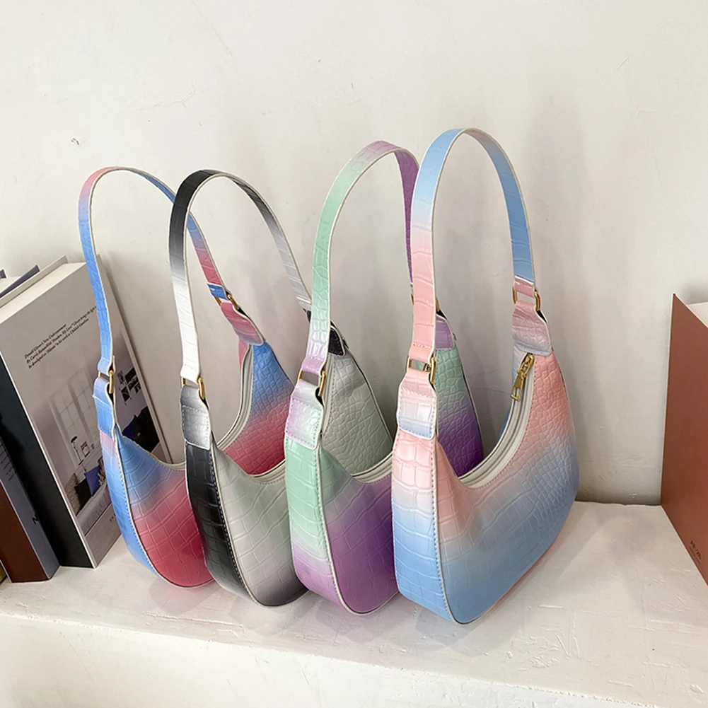 Fashion Alligator Bag Pattern PU Shoulder Underarm Women Gradient Hobos Handbags New Collection All-match Subaxillary Tote
Fashion Alligator Bag Pattern PU Shoulder Underarm Women Gradient Hobos Handbags New Collection All-match Subaxillary Tote