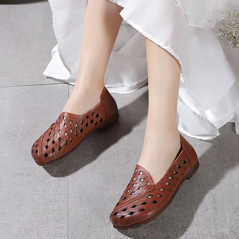 Wide Toe Designer Flat Shoes Women's Ballet Flats Cutout Ladies Leather Loafers Hollow out Moccasins Woman Summer Slip-on Shoes
Wide Toe Designer Flat Shoes Women's Ballet Flats Cutout Ladies Leather Loafers Hollow out Moccasins Woman Summer Slip-on Shoes
