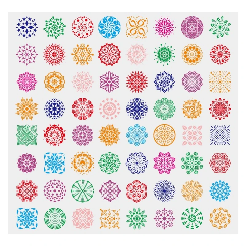 P15C 1 Set 64 Styles Mandala Dot Painting Templates Stencils for DIY Rock Scrapbook Coloring Embossing Album Decor
P15C 1 Set 64 Styles Mandala Dot Painting Templates Stencils for DIY Rock Scrapbook Coloring Embossing Album Decor