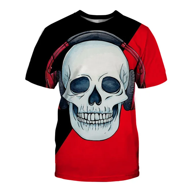 New Skull Pattern Printing 3d T-shirt Men's T-shirt Fashion Horror Short-sleeved Shirt Hip-hop Harajuku Male/female O-neck Shirt
New Skull Pattern Printing 3d T-shirt Men's T-shirt Fashion Horror Short-sleeved Shirt Hip-hop Harajuku Male/female O-neck Shirt