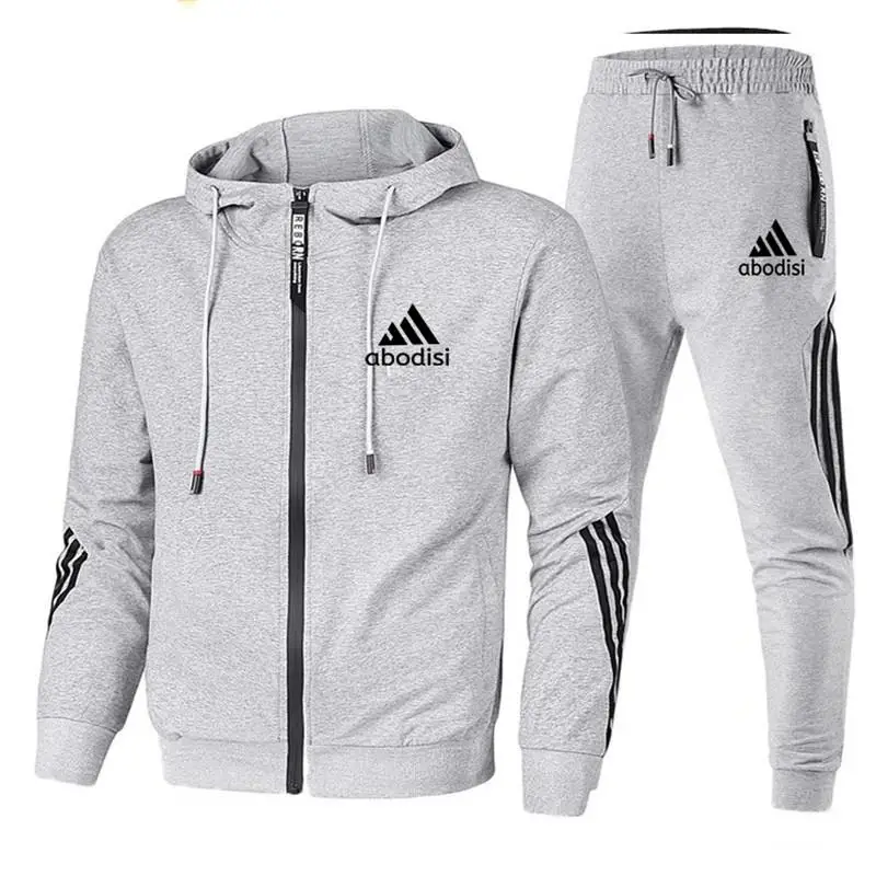 New Autumn And Winter Brand Fashion Men's Two-Piece Striped Sportswear Men's Hooded Jacket Outdoor Sports Pants Zipper Suit
New Autumn And Winter Brand Fashion Men's Two-Piece Striped Sportswear Men's Hooded Jacket Outdoor Sports Pants Zipper Suit
