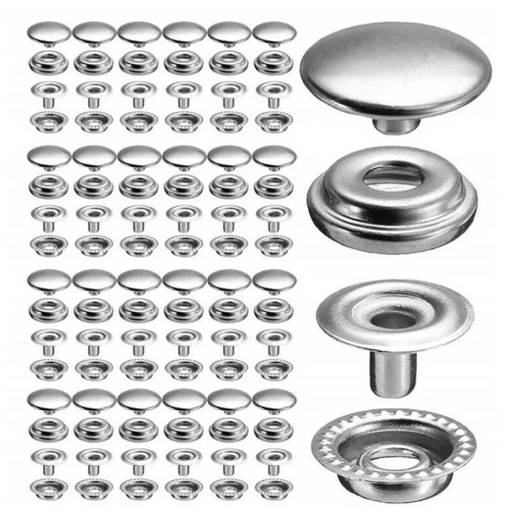 50 * Snap Fasteners 203 Pcs Snap Fastener Set Stainless Steel Tarpaulin Camping Sew-free Kit Buttons Snap Fastener Kit
50 * Snap Fasteners 203 Pcs Snap Fastener Set Stainless Steel Tarpaulin Camping Sew-free Kit Buttons Snap Fastener Kit