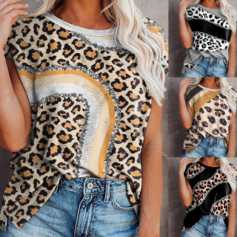 Plus Size Women T-shirts Leopard Patchwork Shirts Short Sleeve Printed O-neck Tops Tee T-shirt Summer Streetwear Mujer Camisetas
Plus Size Women T-shirts Leopard Patchwork Shirts Short Sleeve Printed O-neck Tops Tee T-shirt Summer Streetwear Mujer Camisetas