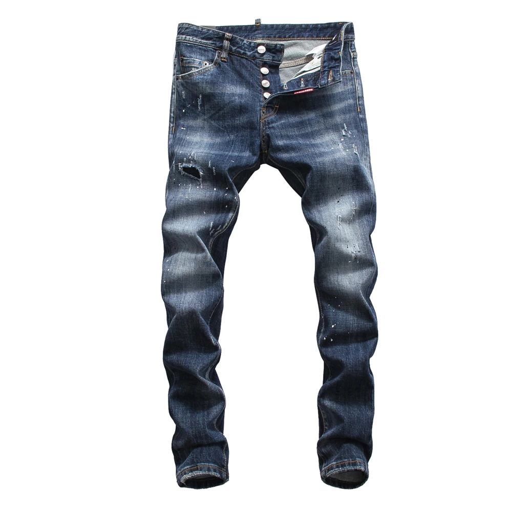2021 Italian Men's DSQ Stretch Jeans Men's Slim Denim Trousers Button Slim Blue Elastic Men's Jeans
2021 Italian Men's DSQ Stretch Jeans Men's Slim Denim Trousers Button Slim Blue Elastic Men's Jeans