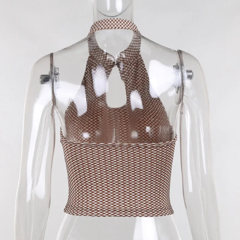 Y2K Women Backless Halter Crop Top V-Neck Tank Top Off Shoulder Beach Brown Yellow Black Tank Tops For Summer Tube 
Y2K Women Backless Halter Crop Top V-Neck Tank Top Off Shoulder Beach Brown Yellow Black Tank Tops For Summer Tube