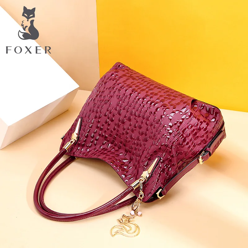 FOXER Brand Wine Red Women Purse Lady Genuine Leather Shoulder Bag Sequin Cowhide Chic Handbag Female Luxury Tote Large Capacity
FOXER Brand Wine Red Women Purse Lady Genuine Leather Shoulder Bag Sequin Cowhide Chic Handbag Female Luxury Tote Large Capacity