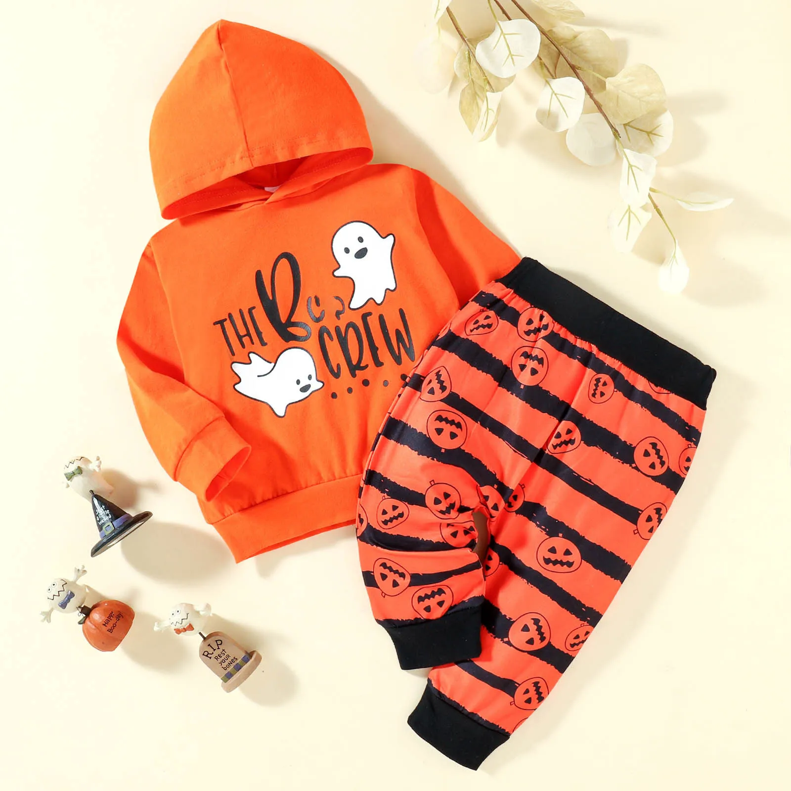 Autumn Halloween Toddler Kids Baby Boy Girls Print Long Sleeve Hooded Top Stripe Pants Trousers Long Sleeve Outfit Clothes Set
Autumn Halloween Toddler Kids Baby Boy Girls Print Long Sleeve Hooded Top Stripe Pants Trousers Long Sleeve Outfit Clothes Set