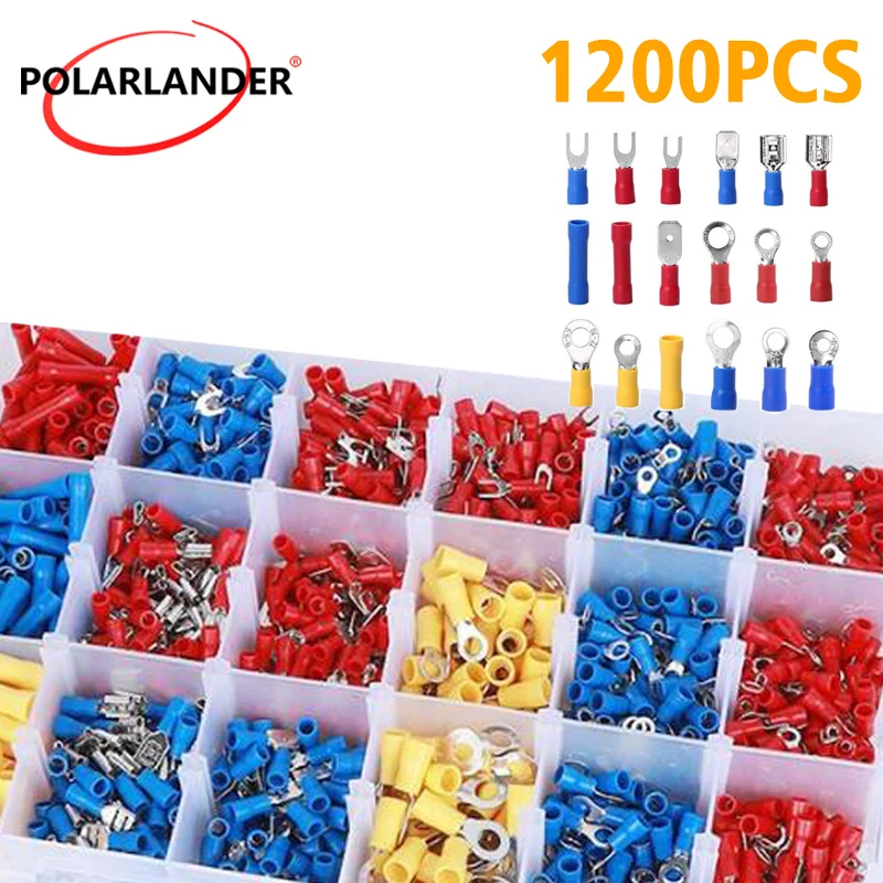 1200PCS Electrical Connectors With Case Sopoby Insulated Copper PVC Tinplate Mixed Assorted Lug Kit Red Blue Yellow Convenience
1200PCS Electrical Connectors With Case Sopoby Insulated Copper PVC Tinplate Mixed Assorted Lug Kit Red Blue Yellow Convenience
