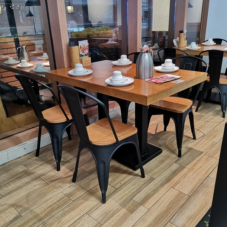Nordic restaurant solid wood dining table restaurant table and chair combination oak table iron chair
Nordic restaurant solid wood dining table restaurant table and chair combination oak table iron chair