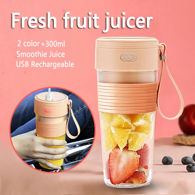 300ml Portable Juicer Electric USB Rechargeable Smoothie Blender Machine Mixer Mini Juice Maker Fast Food Processor Mobile Mixer
300ml Portable Juicer Electric USB Rechargeable Smoothie Blender Machine Mixer Mini Juice Maker Fast Food Processor Mobile Mixer