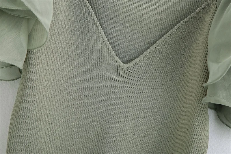H.SA 2020 women fashion puff sleeve patchwork knitting blouse ladies v neck solid color casual slim shirt chic blusas tops
H.SA 2020 women fashion puff sleeve patchwork knitting blouse ladies v neck solid color casual slim shirt chic blusas tops