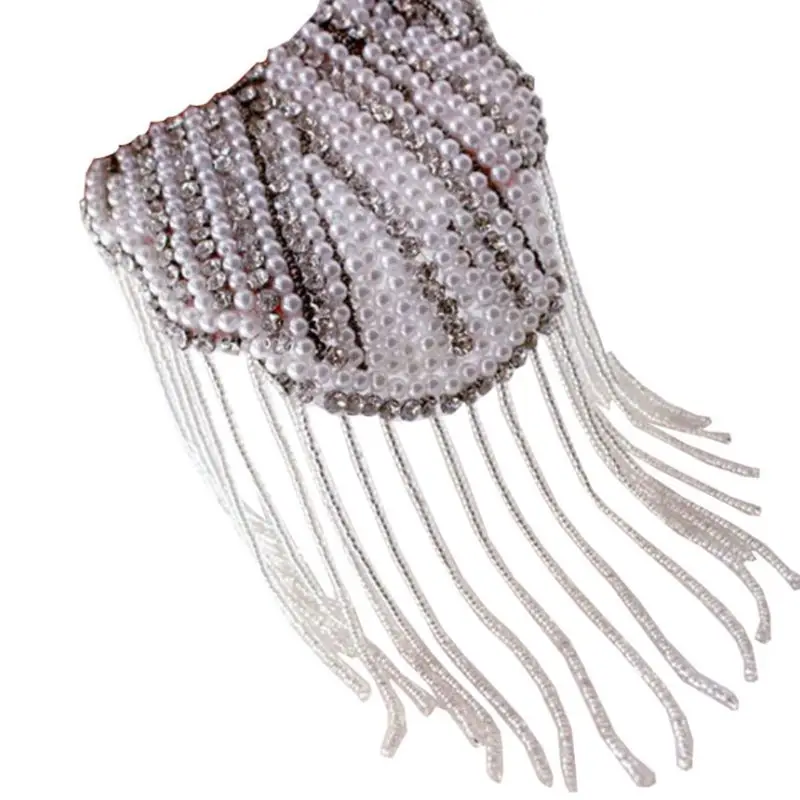Unisex Handmade Jewelry Tassels Chain Epaulette Faux Pearl Shoulder Board Badge High Quality and Brand New
Unisex Handmade Jewelry Tassels Chain Epaulette Faux Pearl Shoulder Board Badge High Quality and Brand New