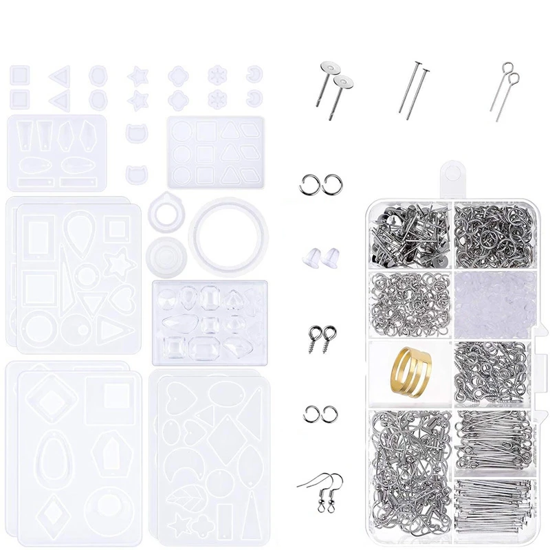 Resin Molds for Jewelry,Earring Making Kit with Earring Epoxy Molds and Earring Hooks, Jump Rings for Resin Jewelry
Resin Molds for Jewelry,Earring Making Kit with Earring Epoxy Molds and Earring Hooks, Jump Rings for Resin Jewelry